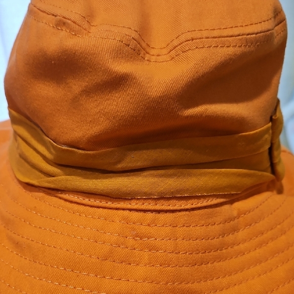 Sun N Sand Chic Orange Wide-Brim Hat‎ with Buckle Packable Pool Vacation Hat
